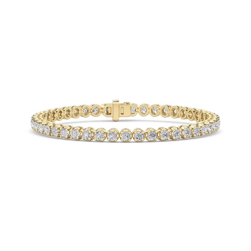 Sutra Bezel Setting Tennis Bracelet With Round Lab-Grown Diamond : ND-BRCT-14Y-1069