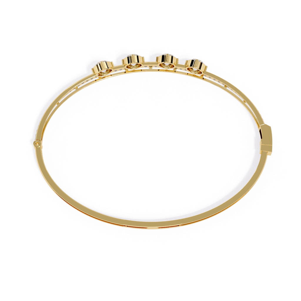Sutra  Round Lab Grown Diamond Bangle Bracelet : ND-BRCT-14Y-1105