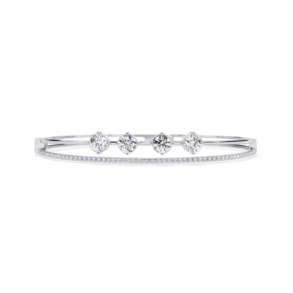 Sutra  Round Lab Grown Diamond Bangle Bracelet : ND-BRCT-14Y-1105