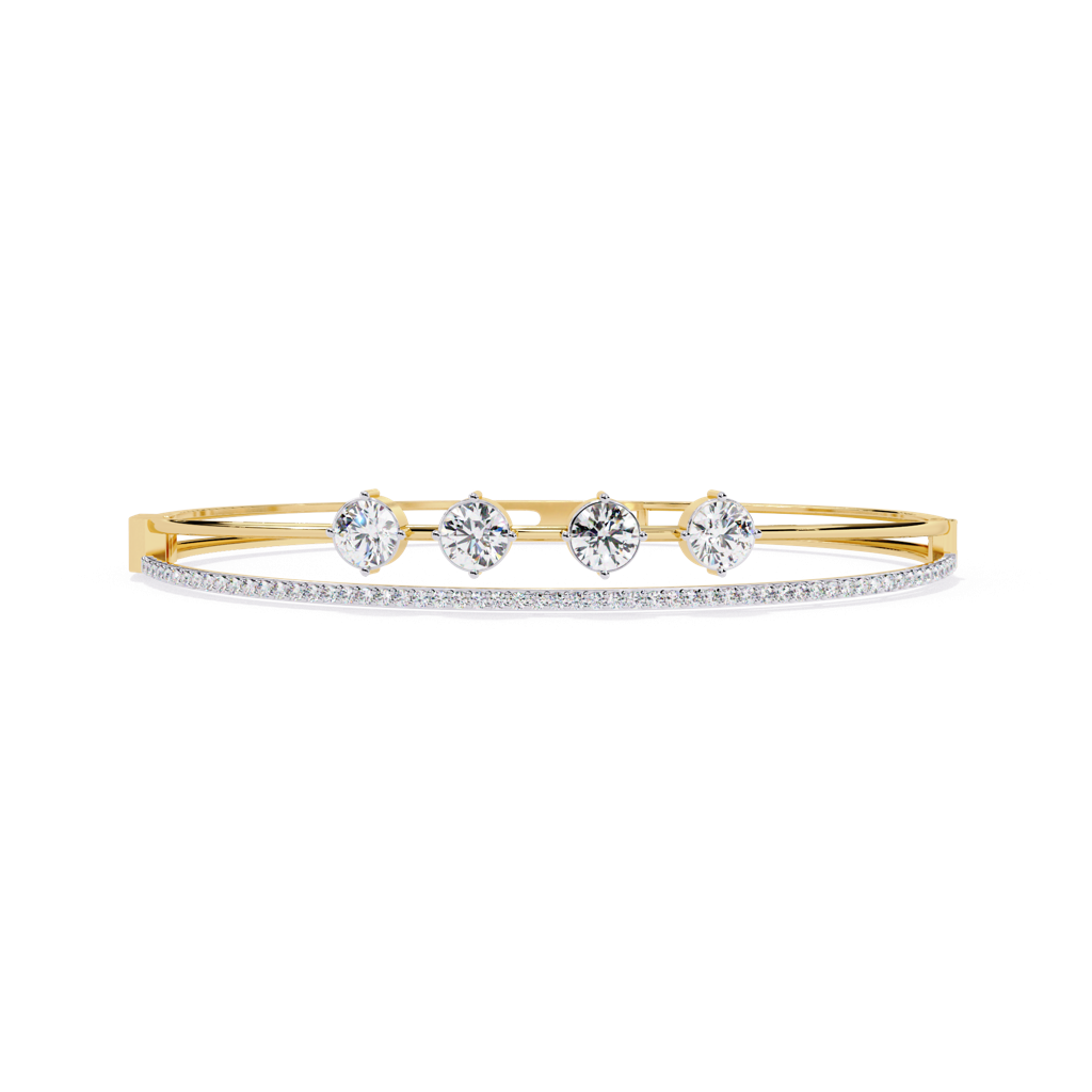 Sutra  Round Lab Grown Diamond Bangle Bracelet : ND-BRCT-14Y-1105