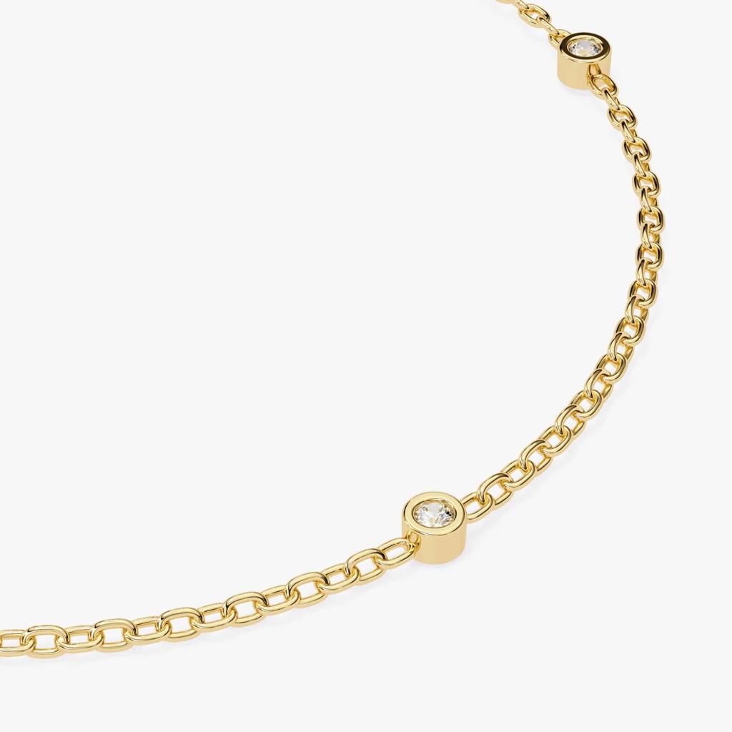 Bracelet  Minimalist Bezel Diamond Bracelet : ND-BRCT-14Y-943