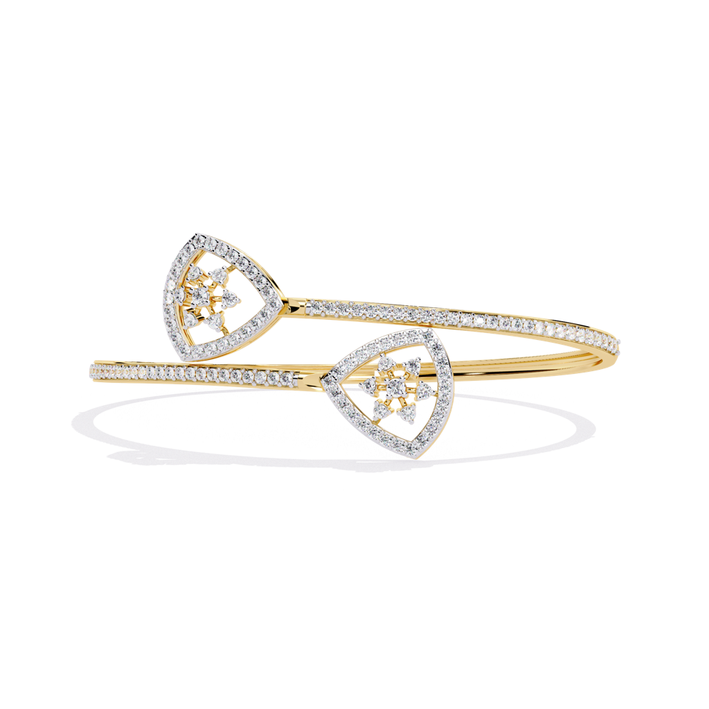 Flora  Round Lab Grown Diamonds Bangle Bracelet : ND-BRCT-14Y-991