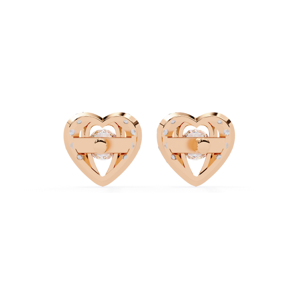 Mode  Dual Toned Round Lab Grown Diamond Studs : ND-ERNG-14R-1020