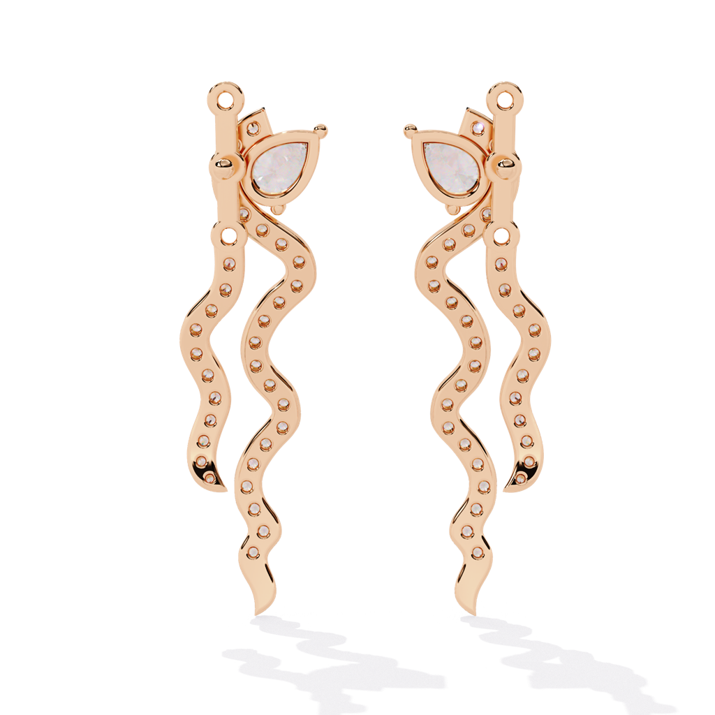 Mode Pear And Round Lab Grown Diamond Clip-On Earrings : ND-ERNG-14R-1032