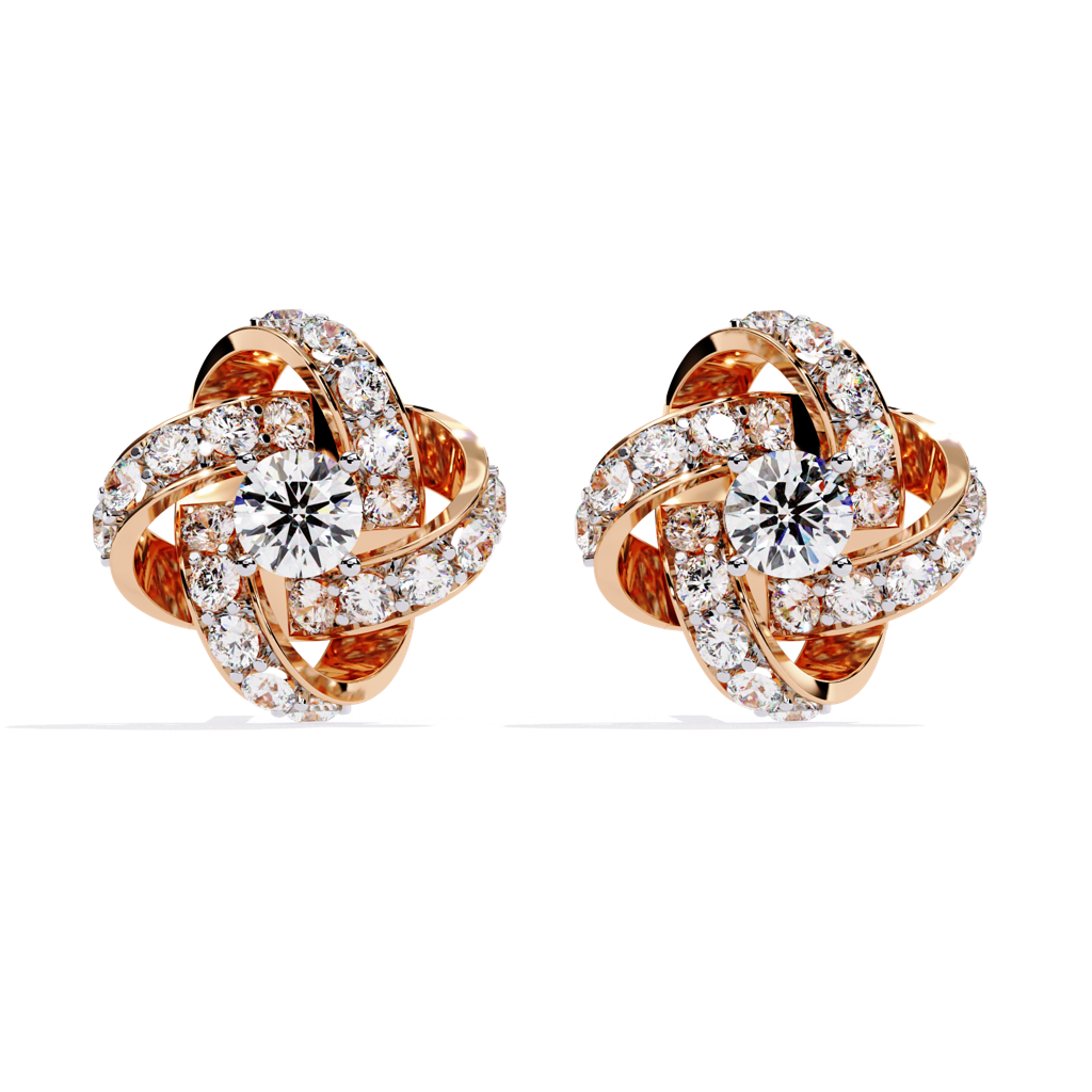 Mode  Round Lab Grown Diamond Studs : ND-ERNG-14R-1044