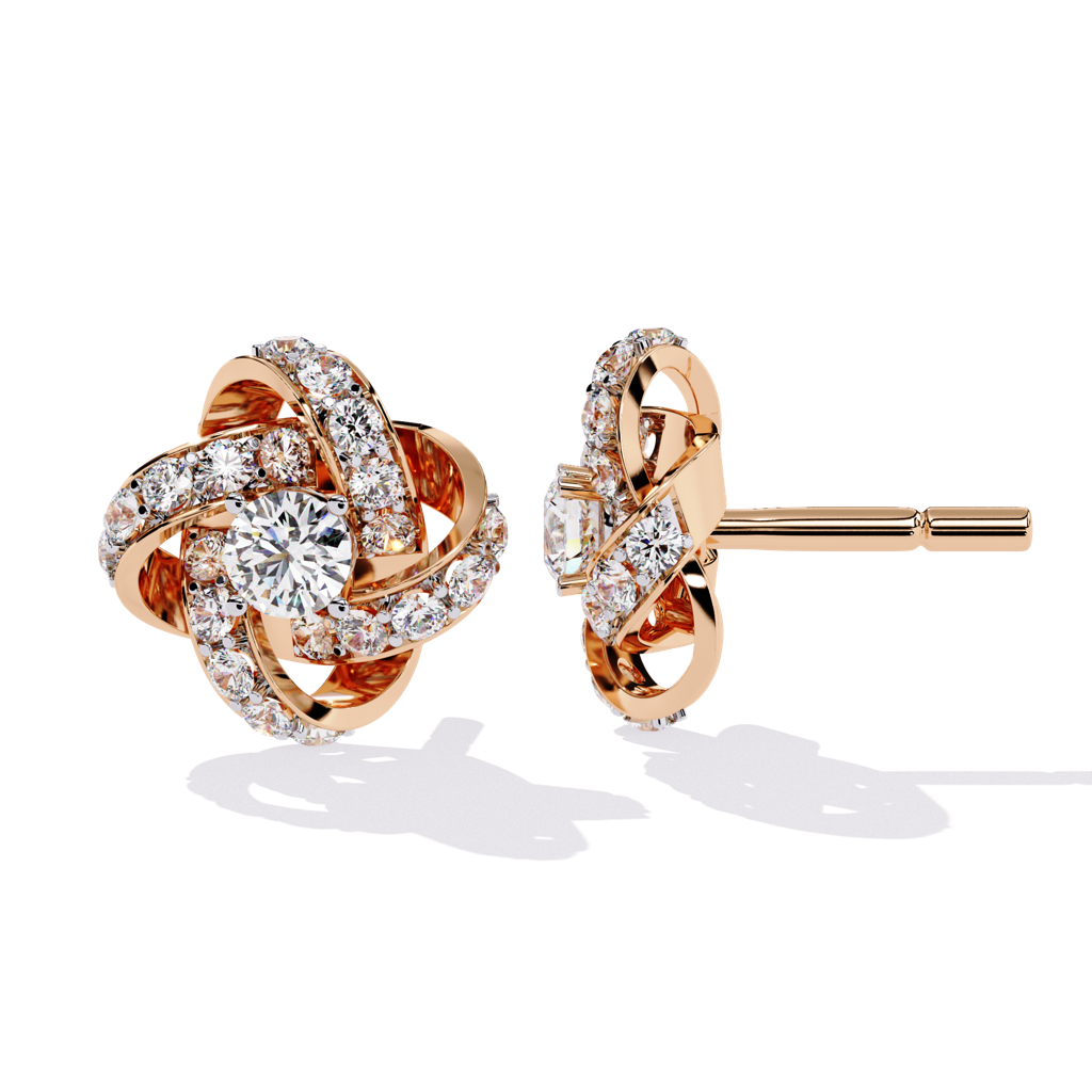 Mode  Round Lab Grown Diamond Studs : ND-ERNG-14R-1044