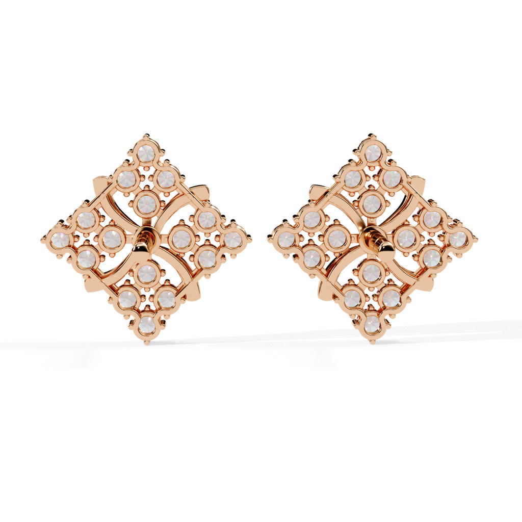 Nora  Diamond-Studded Round Lab-Grown Diamond Studs : ND-ERNG-14R-1056