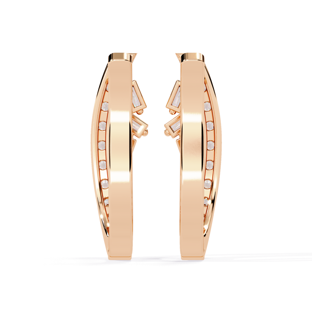 Amaya  Hoop Earrings With Baguette And Round Lab Grown Diamonds : ND-ERNG-14R-910