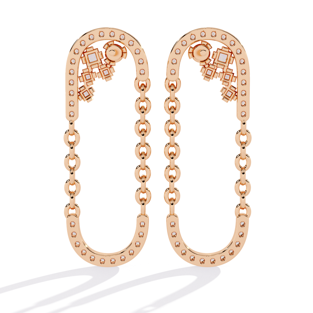 Celestia  Round Lab Grown Diamond Danglers : ND-ERNG-14R-950