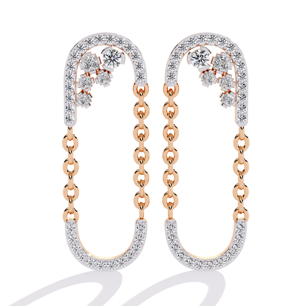 Celestia  Round Lab Grown Diamond Danglers : ND-ERNG-14R-950