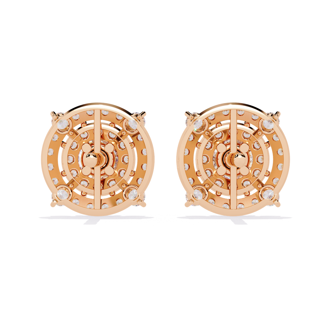 Mira  Blingy Round Lab Grown Diamond Cluster Studs : ND-ERNG-14R-964