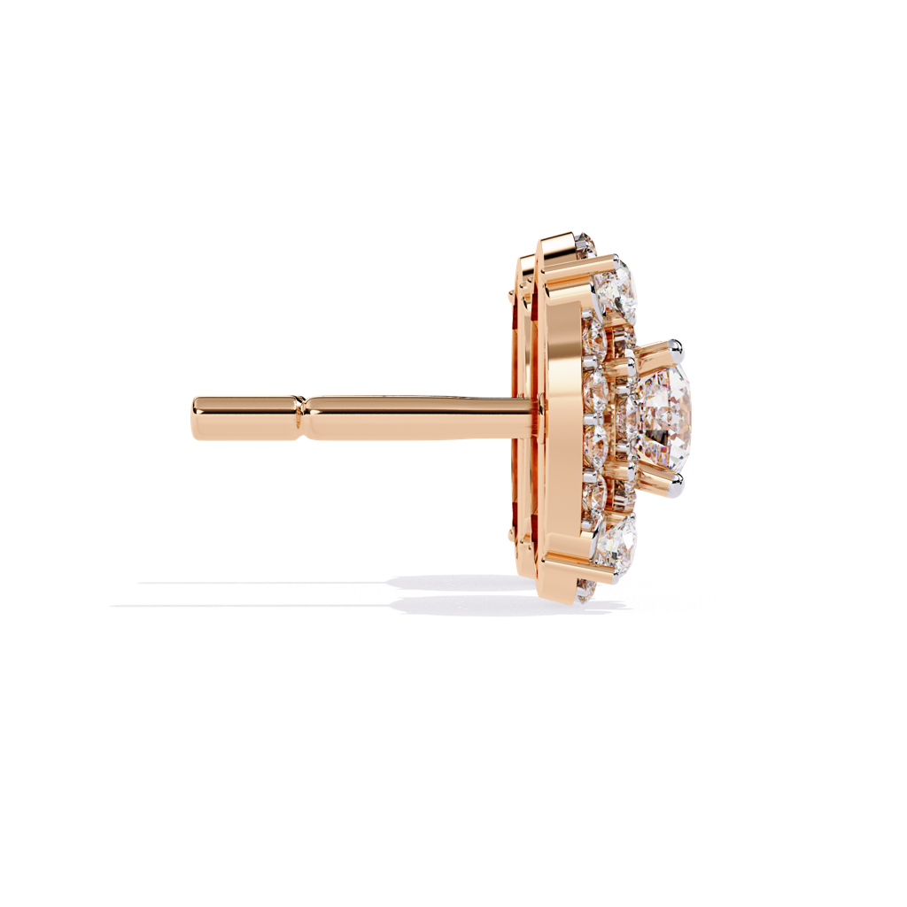 Mira  Blingy Round Lab Grown Diamond Cluster Studs : ND-ERNG-14R-964