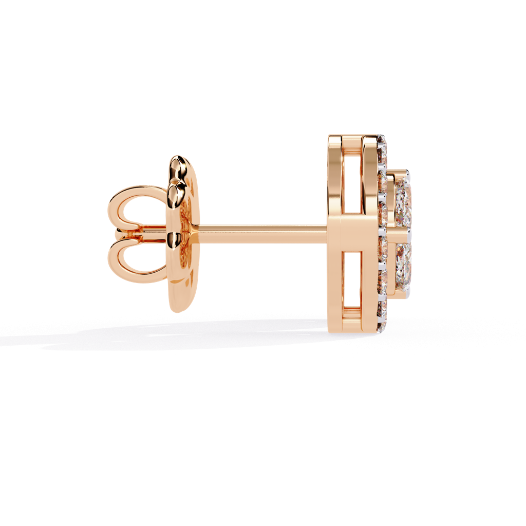 Mira  Round With Halo Lab Grown Diamond Studs : ND-ERNG-14R-976