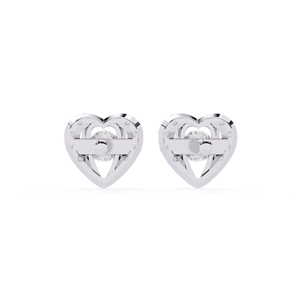 Mode  Dual Toned Round Lab Grown Diamond Studs : ND-ERNG-14W-1021