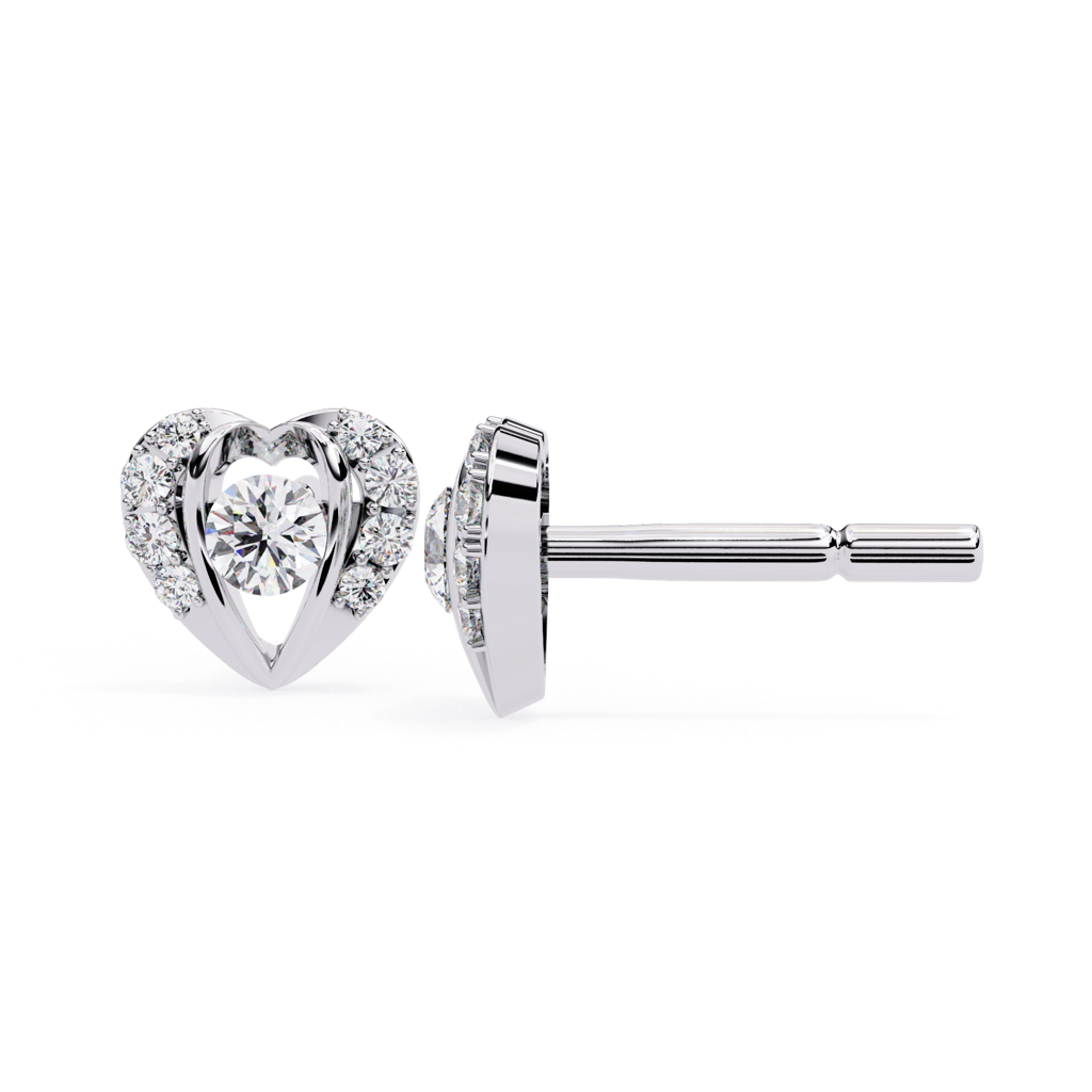 Mode  Dual Toned Round Lab Grown Diamond Studs : ND-ERNG-14W-1021