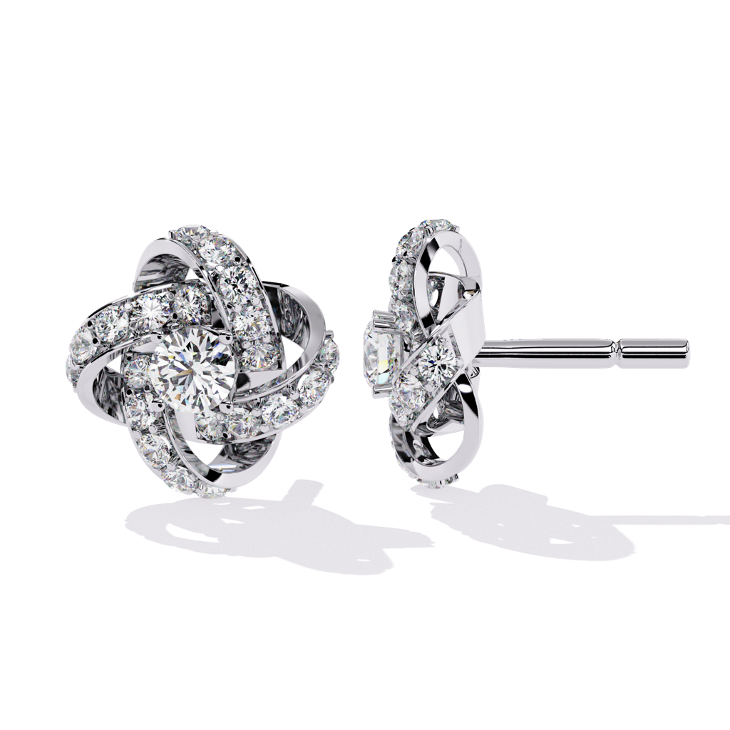 Mode  Round Lab Grown Diamond Studs : ND-ERNG-14W-1045