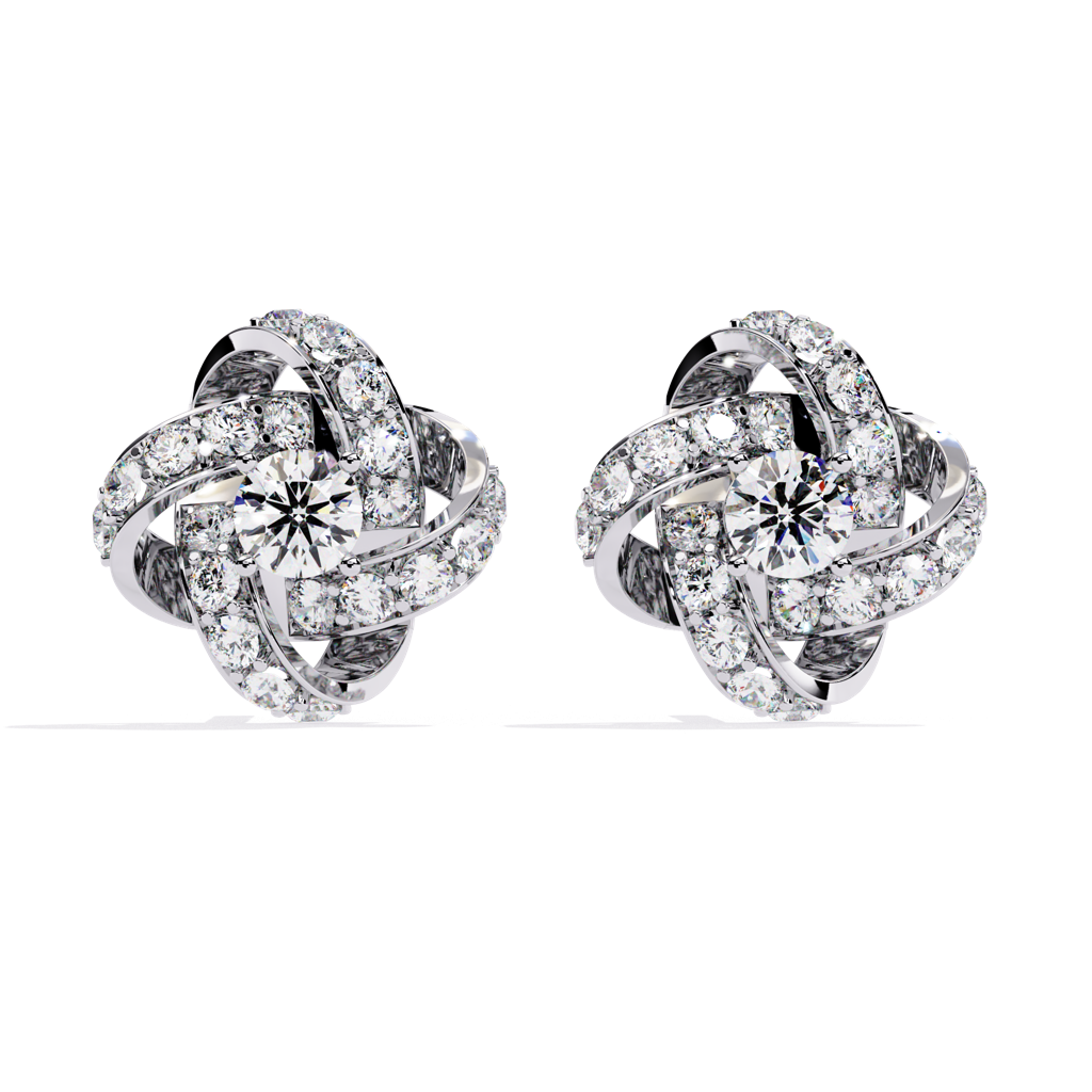 Mode  Round Lab Grown Diamond Studs : ND-ERNG-14W-1045