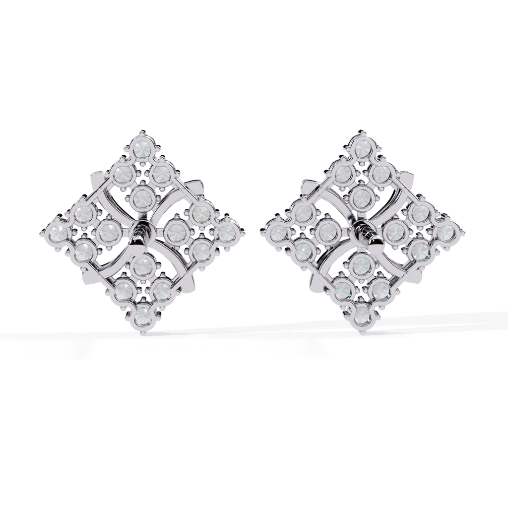 Nora  Diamond-Studded Round Lab-Grown Diamond Studs : ND-ERNG-14W-1057