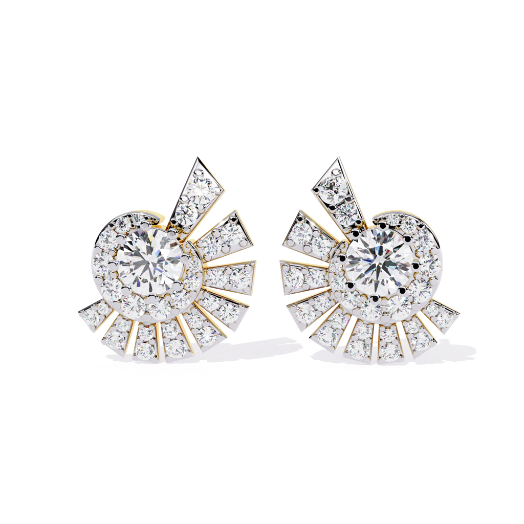 Mode  Diamond-Studded Round Lab Grown Diamond Studs : ND-ERNG-14Y-1001