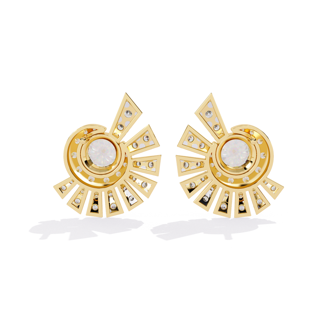 Mode  Diamond-Studded Round Lab Grown Diamond Studs : ND-ERNG-14Y-1001