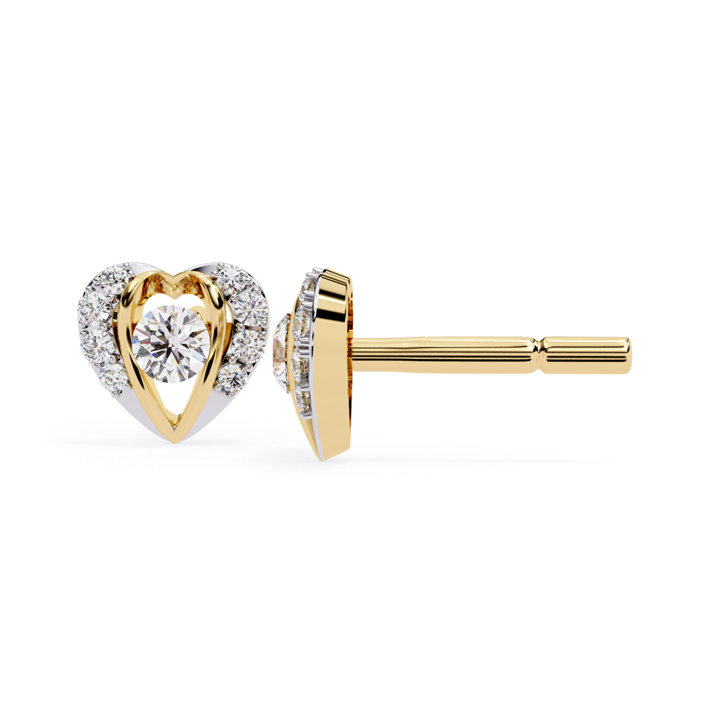 Mode  Dual Toned Round Lab Grown Diamond Studs : ND-ERNG-14Y-1019
