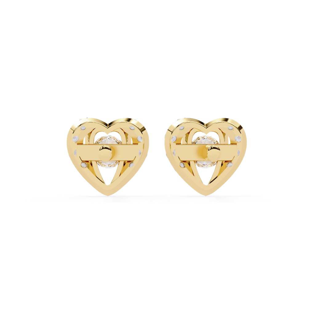 Mode  Dual Toned Round Lab Grown Diamond Studs : ND-ERNG-14Y-1019