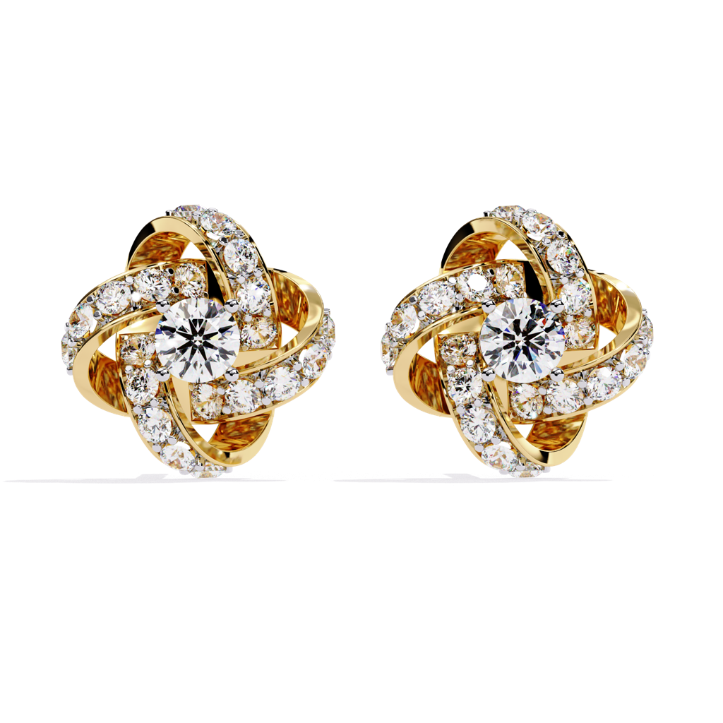 Mode  Round Lab Grown Diamond Studs : ND-ERNG-14Y-1043