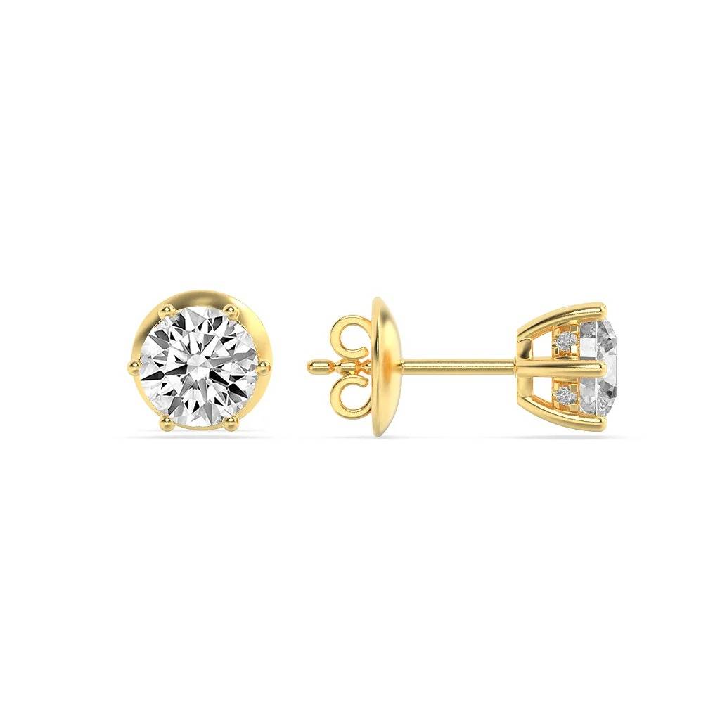 Rayna  Round Lab-Grown Diamonds Studs : ND-ERNG-14Y-1071