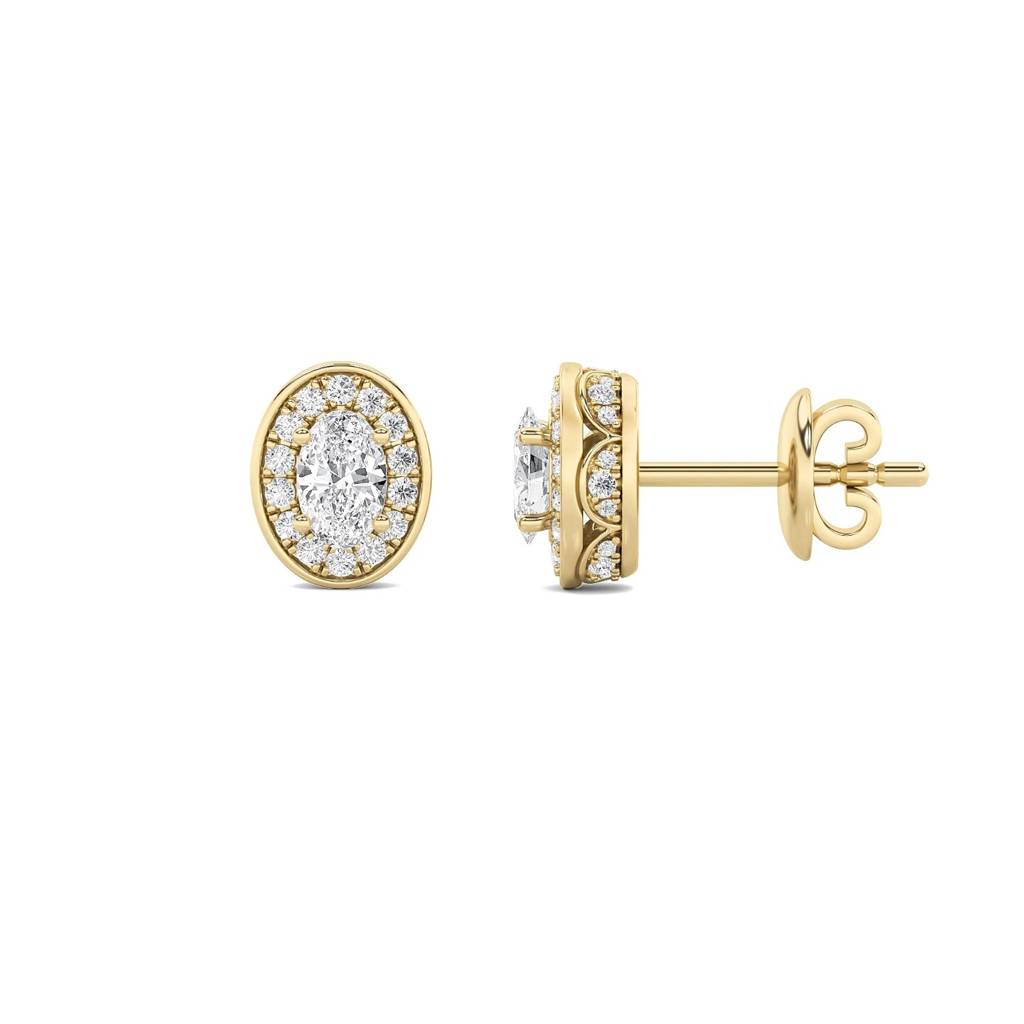Amaya Timeless Round Diamond Hoop Earrings With Perennial Side Lab