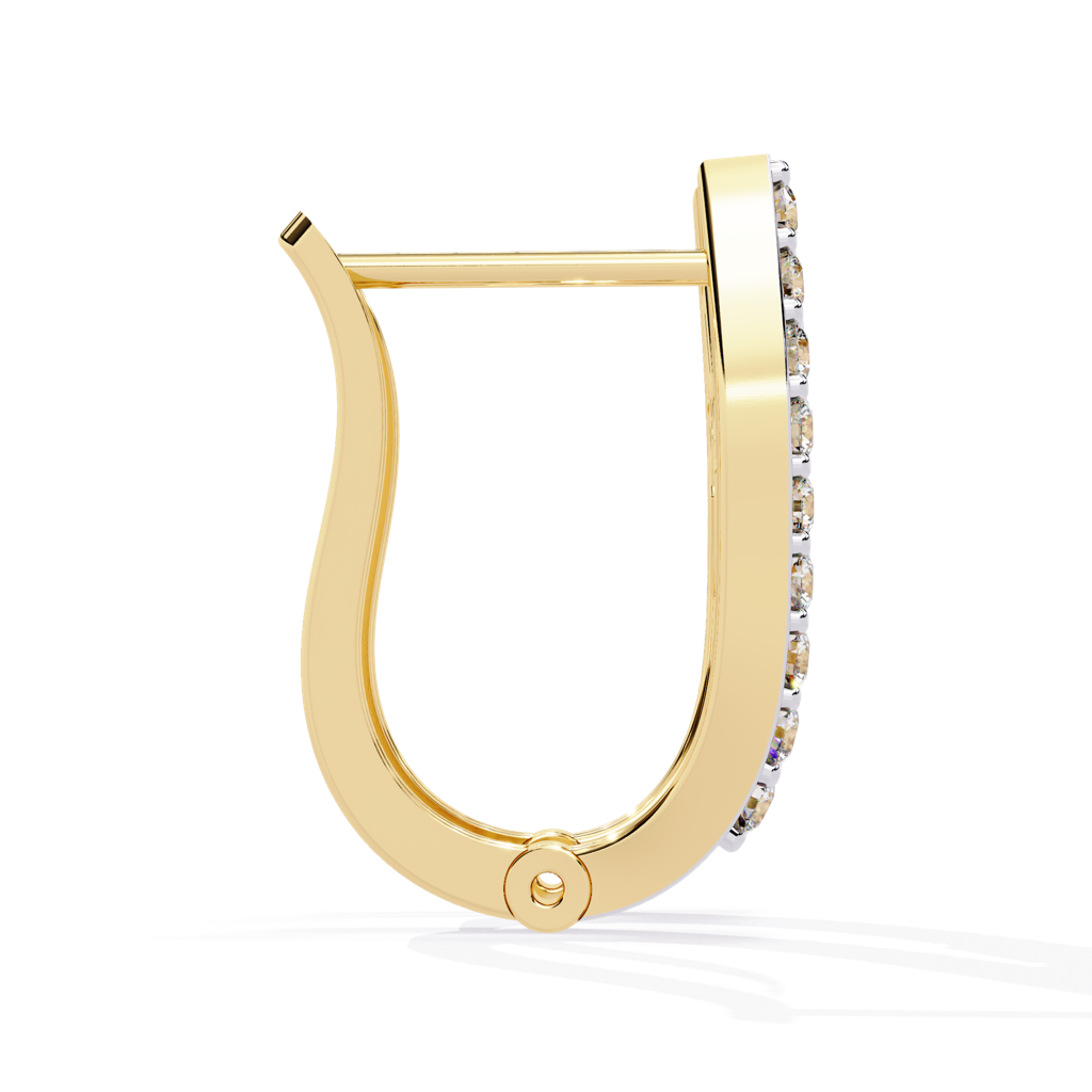 Amaya  Hoop Earrings With Baguette And Round Lab Grown Diamonds : ND-ERNG-14Y-909