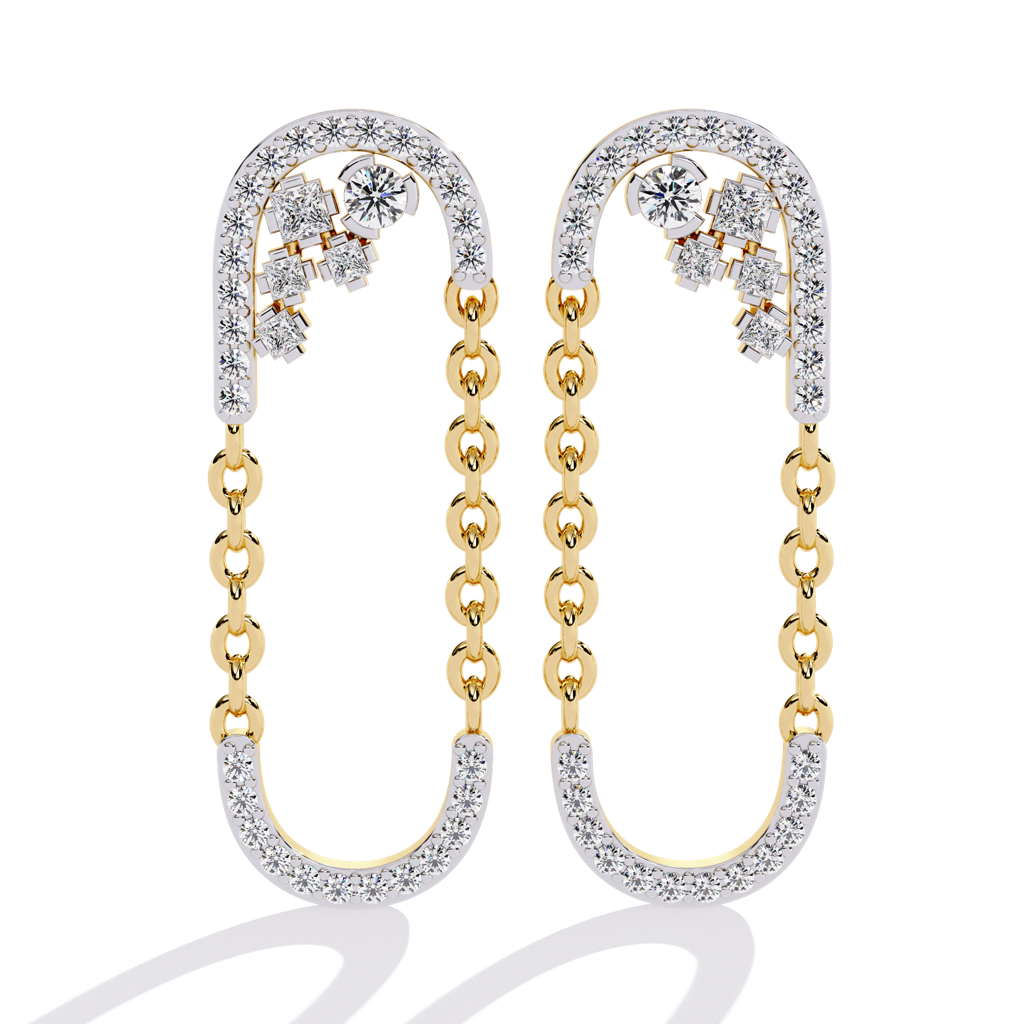 Celestia  Round Lab Grown Diamond Danglers : ND-ERNG-14Y-949