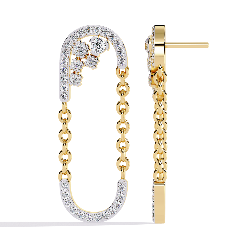 Celestia  Round Lab Grown Diamond Danglers : ND-ERNG-14Y-949