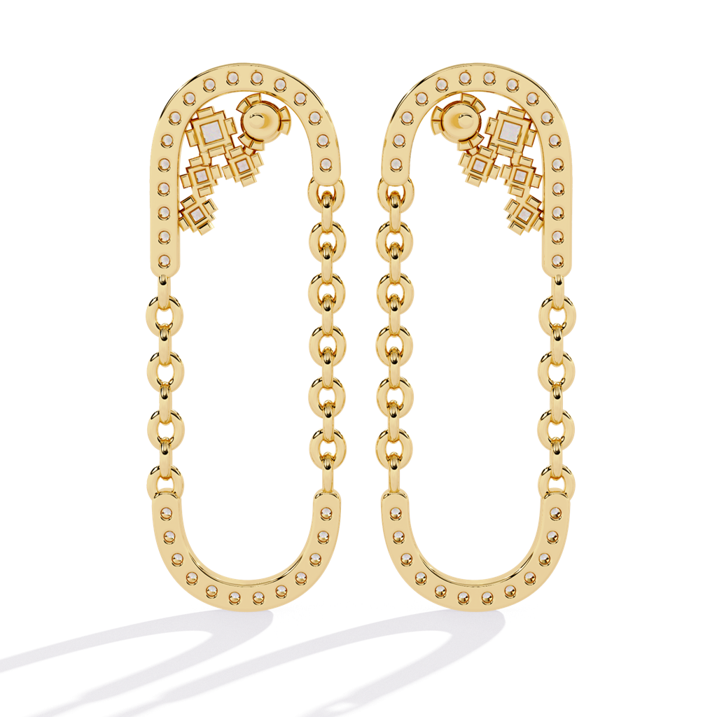 Celestia  Round Lab Grown Diamond Danglers : ND-ERNG-14Y-949