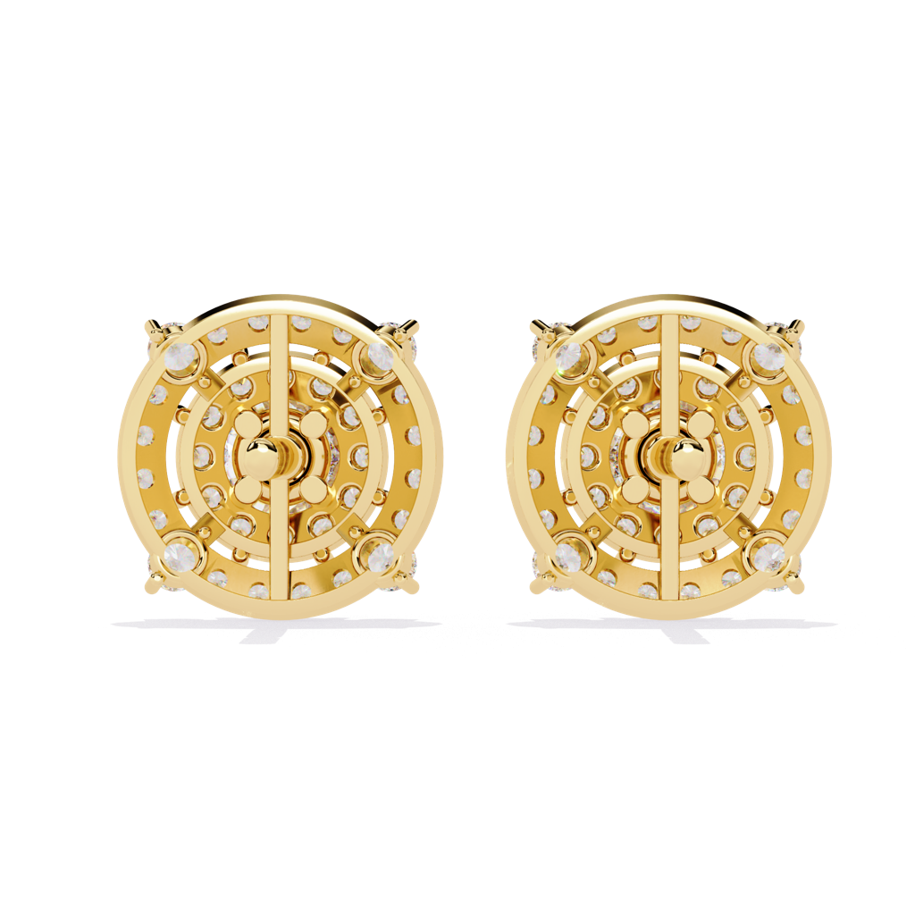 Mira  Blingy Round Lab Grown Diamond Cluster Studs : ND-ERNG-14Y-963