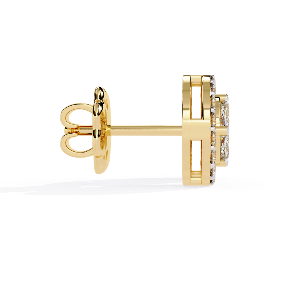 Mira  Round With Halo Lab Grown Diamond Studs : ND-ERNG-14Y-975