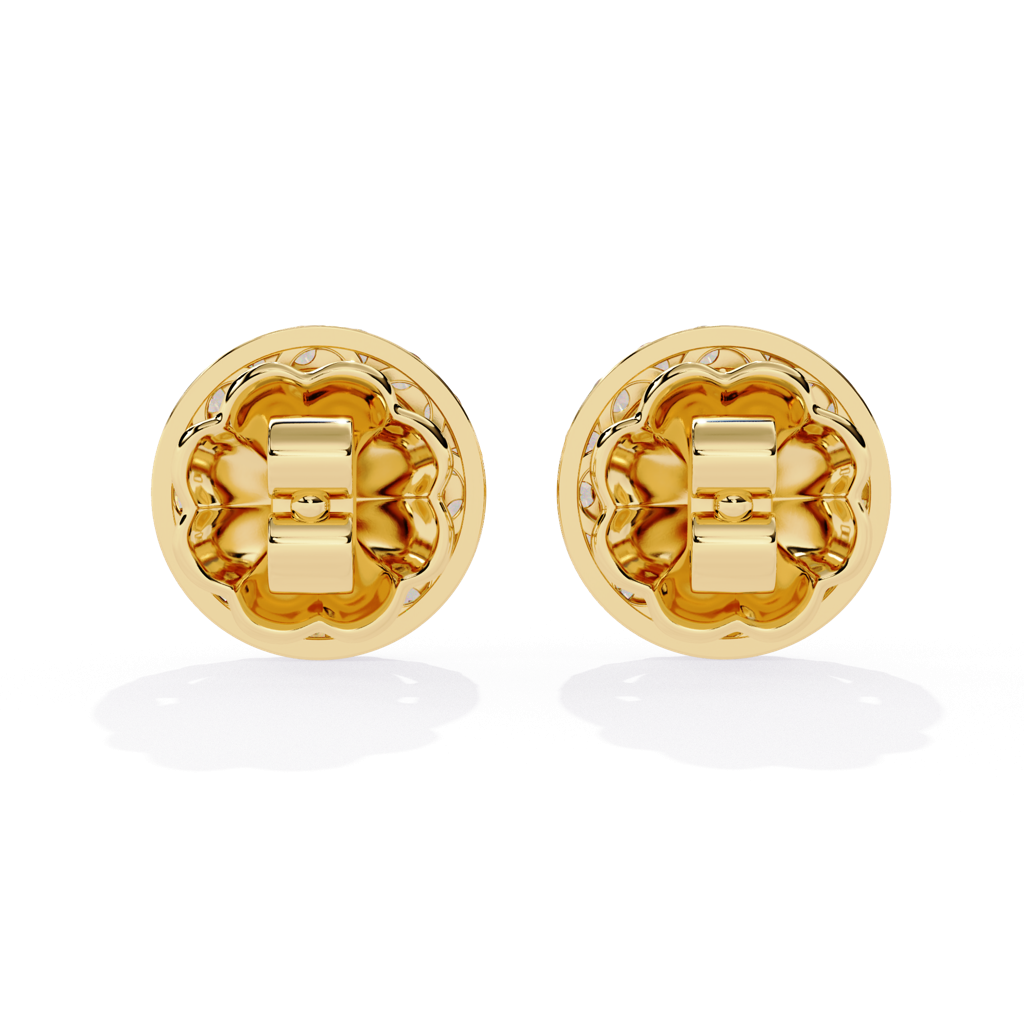 Mira  Round With Halo Lab Grown Diamond Studs : ND-ERNG-14Y-975