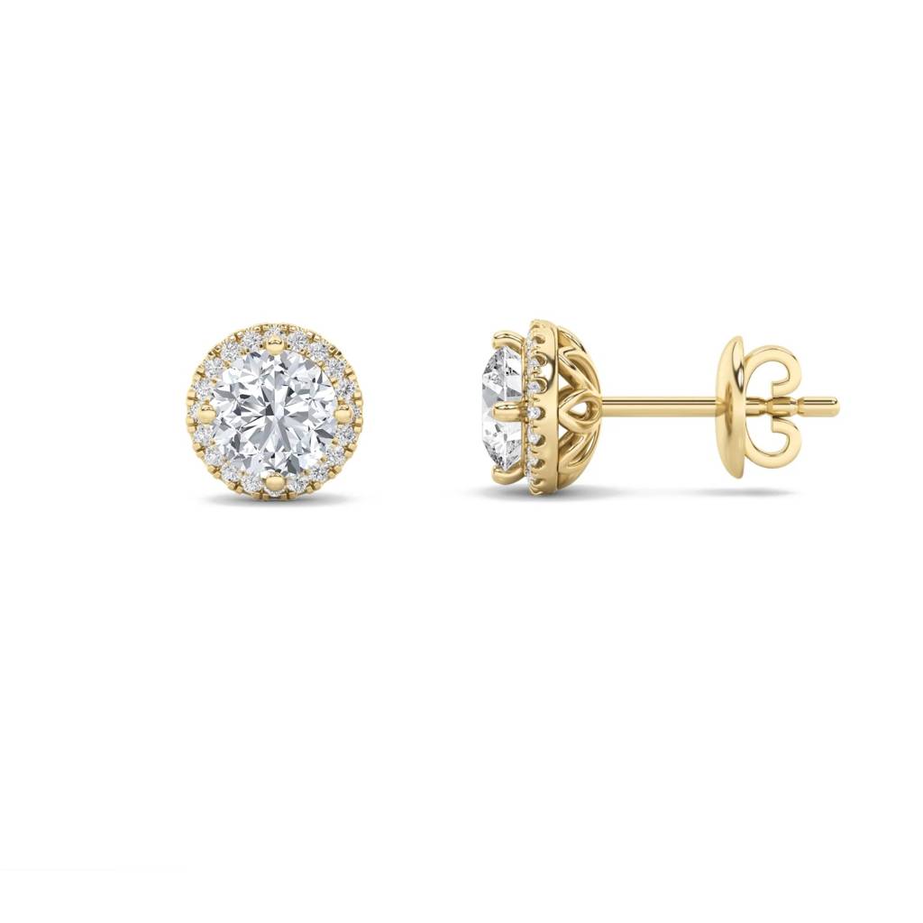 Mira  Round With Halo Lab-Grown Diamond Studs : ND-ERNG-14Y-981