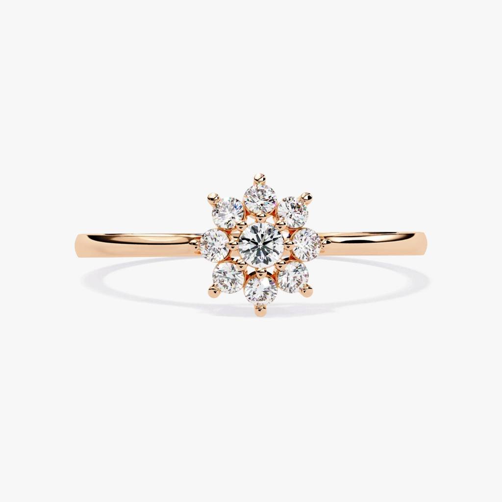 Flora  Elegant Round-Shaped Lab Grown Diamond Ring : ND-RNG-14R-1010-6