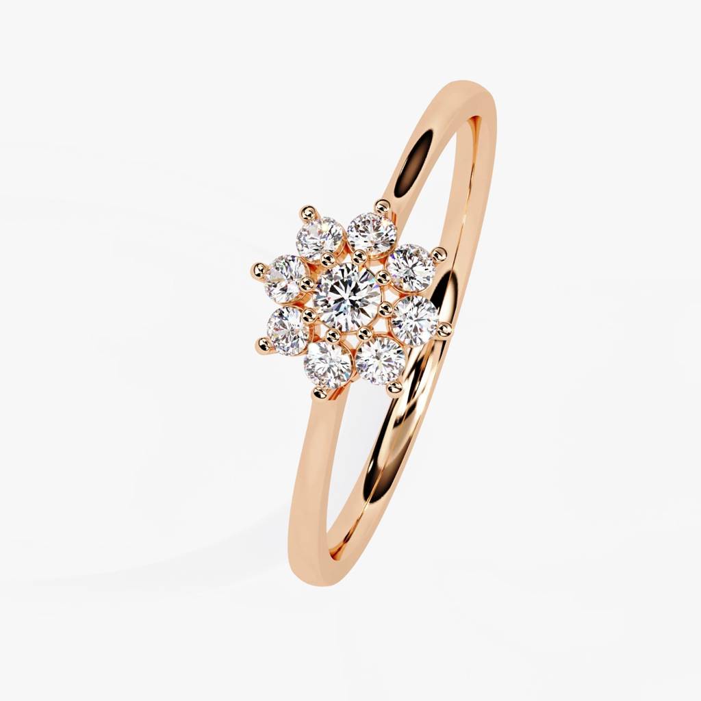 Flora  Elegant Round-Shaped Lab Grown Diamond Ring : ND-RNG-14R-1010-6