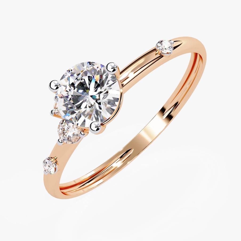 Flora  Round-Shaped Lab Grown Diamond Ring : ND-RNG-14R-1022-6