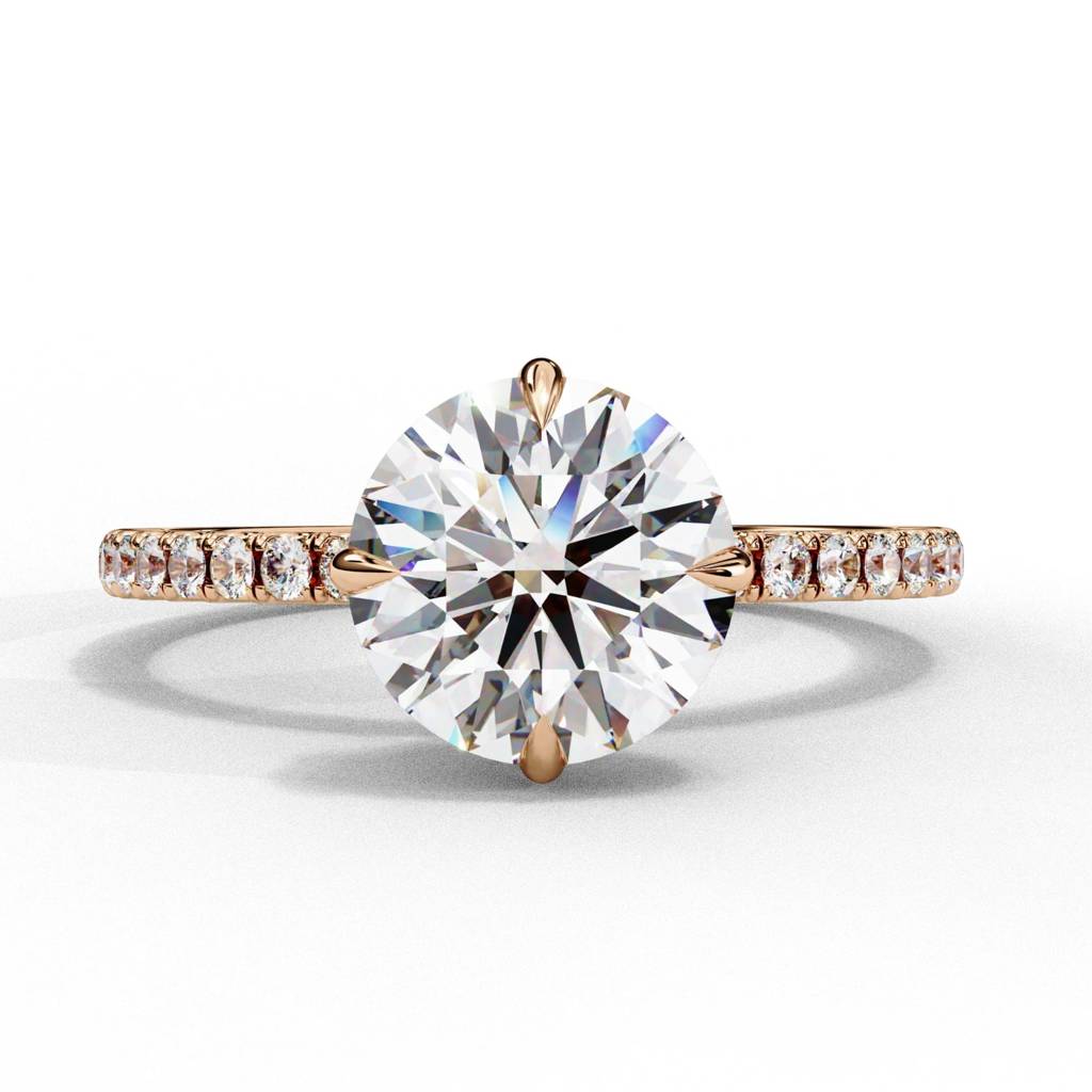 Mira  Classic Round Diamond Hidden Halo Ring : ND-RNG-14R-1046-6