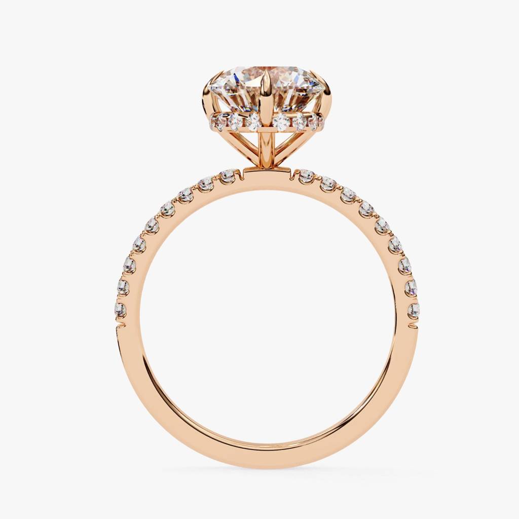 Mira  Classic Round Diamond Hidden Halo Ring : ND-RNG-14R-1046-6