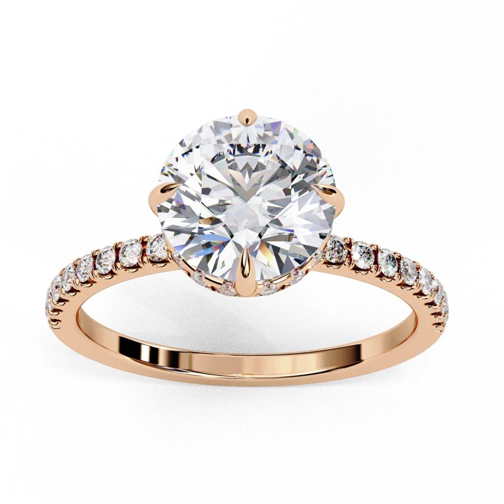 Mira  Classic Round Diamond Hidden Halo Ring : ND-RNG-14R-1046-6