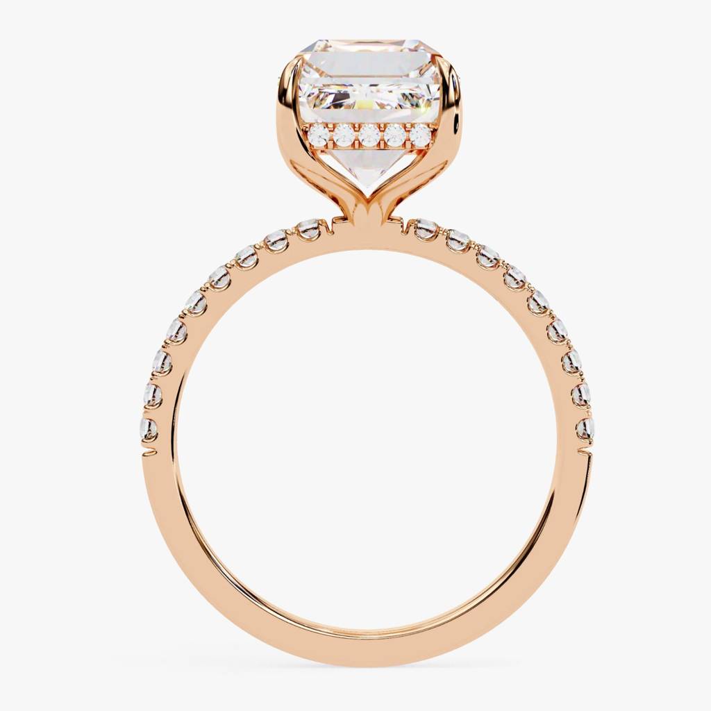 Mira  Emerald-Cut Diamond Ring With Hidden Halo And Side Diamonds : ND-RNG-14R-1058-6