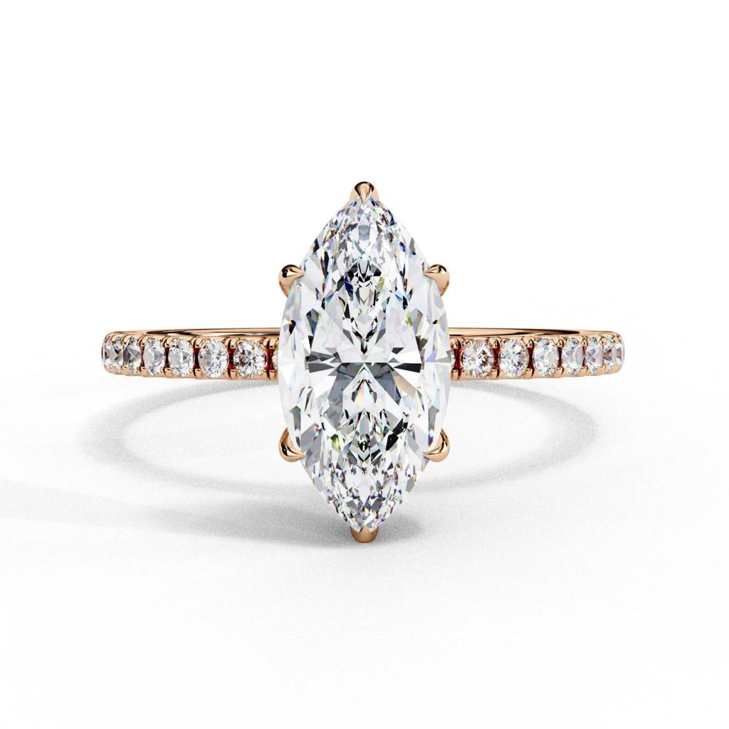 Mira  Marquise Diamond Ring With Hidden Halo : ND-RNG-14R-1064-6