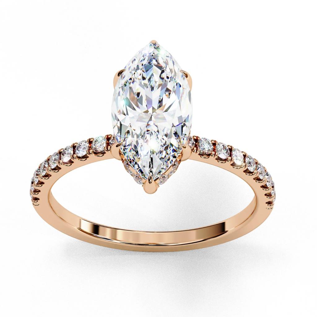 Mira  Marquise Diamond Ring With Hidden Halo : ND-RNG-14R-1064-6