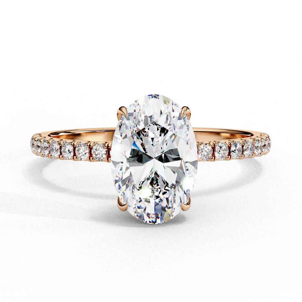 Mira  Oval-Cut Diamond Ring With Hidden Halo And Diamond-Embellished Band : ND-RNG-14R-1070-6