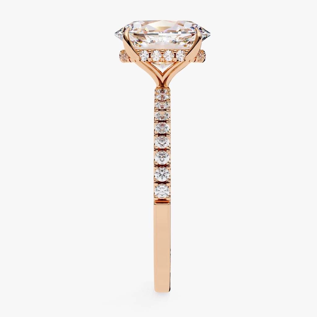 Mira  Oval-Cut Diamond Ring With Hidden Halo And Diamond-Embellished Band : ND-RNG-14R-1070-6