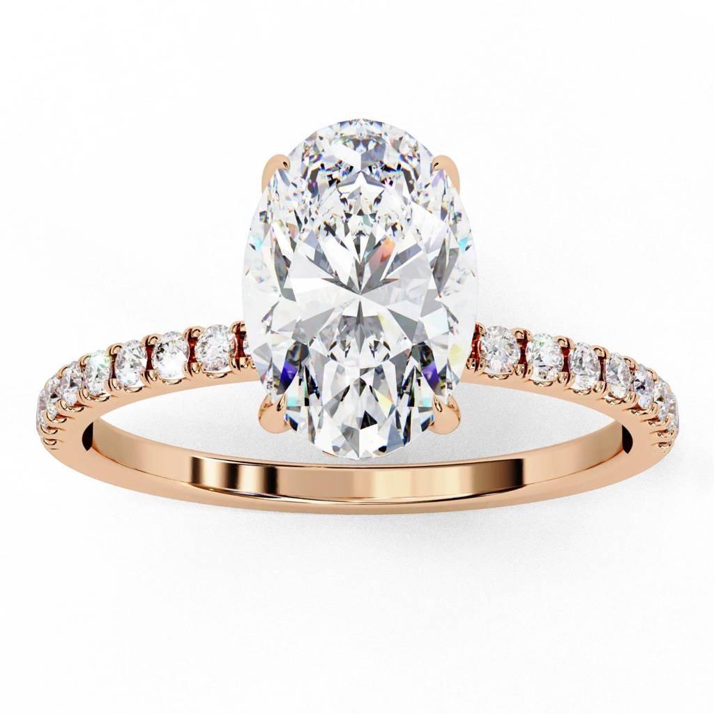Mira  Oval-Cut Diamond Ring With Hidden Halo And Diamond-Embellished Band : ND-RNG-14R-1070-6