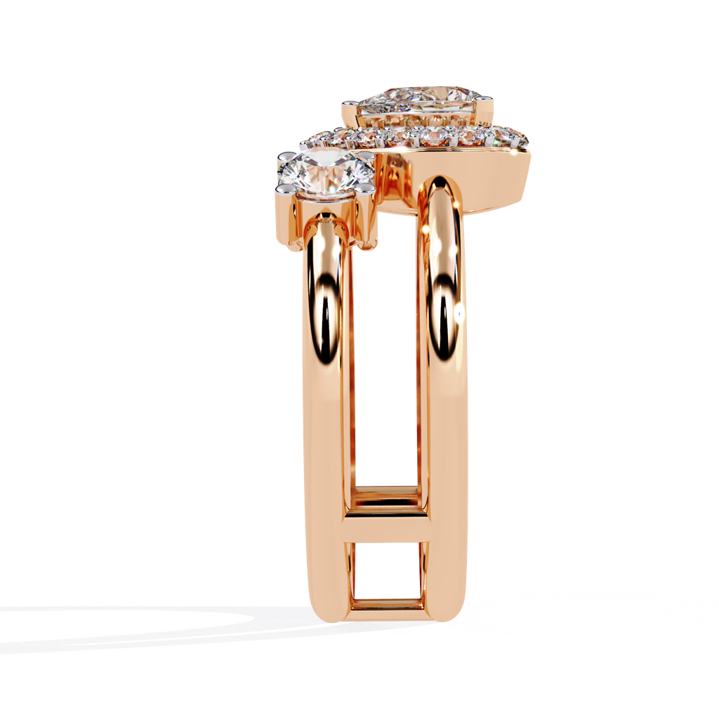 Mira  Pear And Round-Shaped Lab Grown Diamond Ring : ND-RNG-14R-1076-6